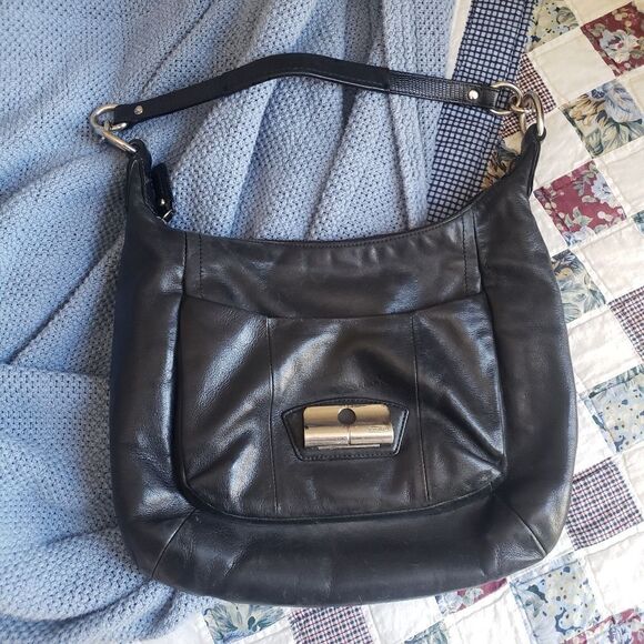 Coach Kristin Black Leather Purse Silver Hardware no l1176-19293 - Picture 2 of 13